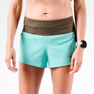 Women's Athletic Aqua and Brown Shorts